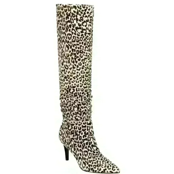 NEW in BOX  Marc Fisher Ginnie Cheetah Calf Hair tall Boots Sz 6.5 - Picture 4 of 8